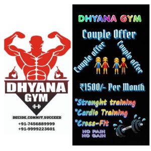 Dhyana Gym Couple offer 1500 Rupees